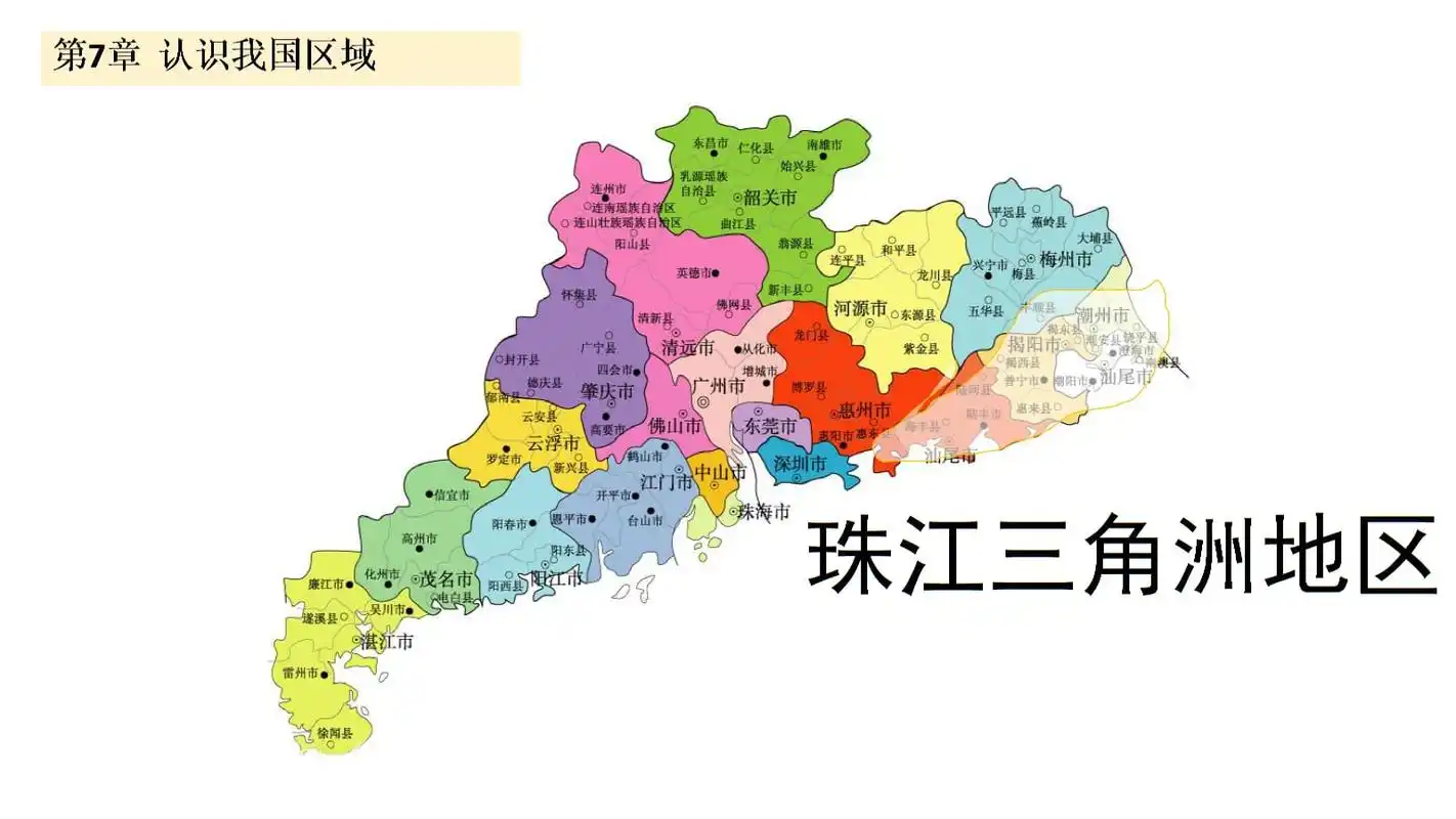中图版七年级地理下册第7章第7节珠江三角洲地区 (2).ppt 37页