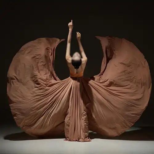 舞蹈现代现代舞演出服裙摆720度摄影写真表演服女民族服装