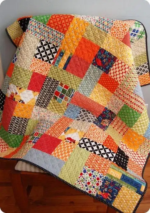 [转载]简单布条做成的拼布被子也是美美哒!