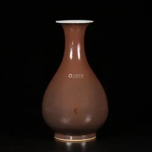 清光绪红釉玉壶春瓶