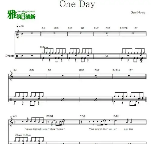 gary moore - one day鼓谱