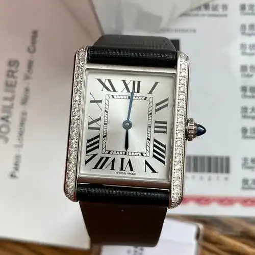 真钻迪通拿复古坦克方形女士山度士石英手表中古must女表watchs