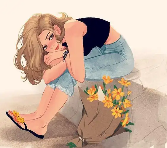 欧美风插画人物欣赏具有活力的人物插画图