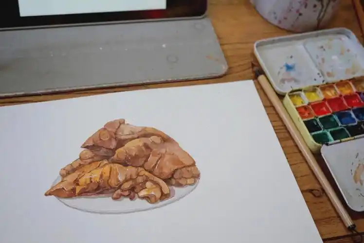 水彩插图卤猪蹄