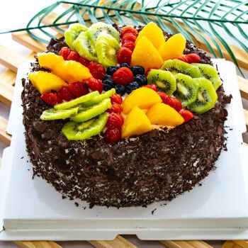 生日蛋糕新鲜水果网红创意送女友老婆全国同城配送 水果缤纷巧克力碎