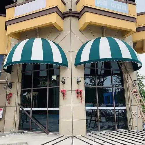 定制法式固定遮阳棚 商铺门头装饰棚 欧式雨篷 曲臂伸缩棚