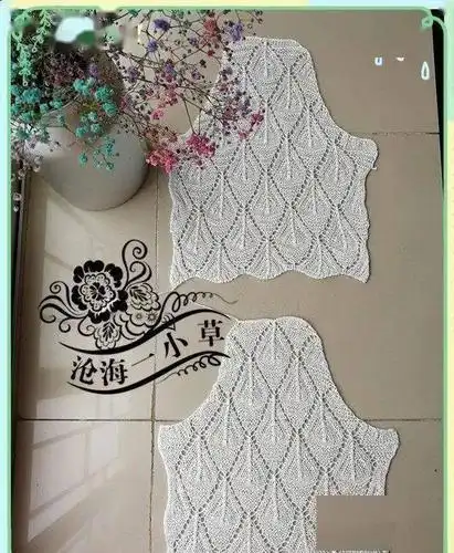 女士棒针叶子镂空套衫编织图解教程