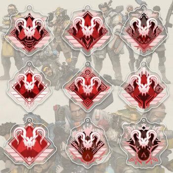 乐加酷apex周边钥匙扣 亚克力猎杀者邀请函顶猎双锤骷髅海排位赛钥 全