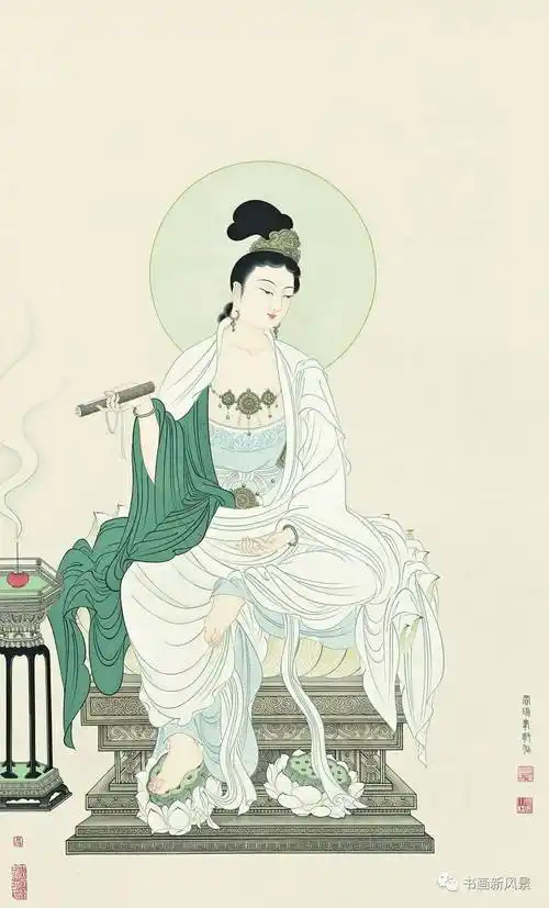 这位女子画观音,太美了!_局部_菩萨_书画