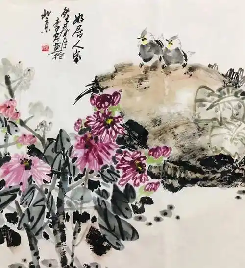 笔墨淋漓李芹花鸟画作品