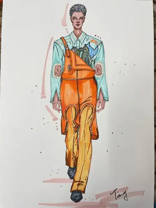 服装设计手绘男模系列