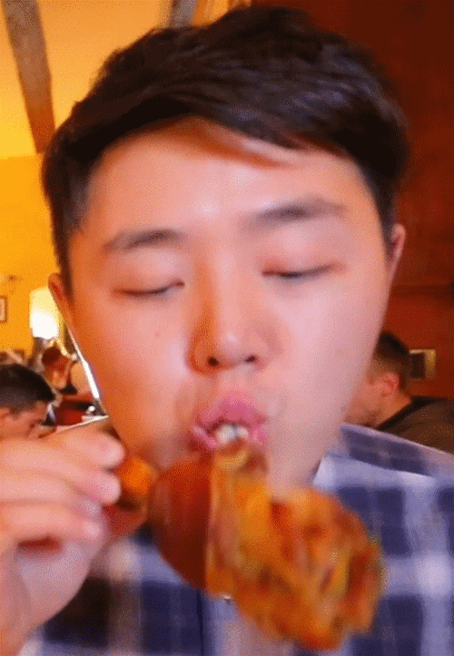 吃货gif吃鸡腿gif享受gif