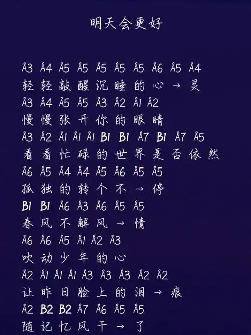 光遇乐谱明天会更好