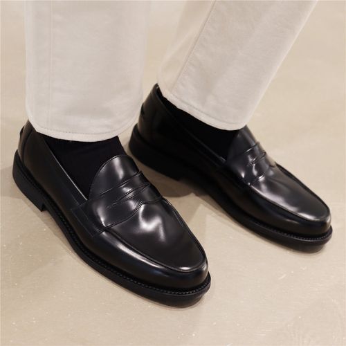 英国制造sanders头层牛皮固特异英伦休闲乐福鞋男乐福鞋豆豆鞋