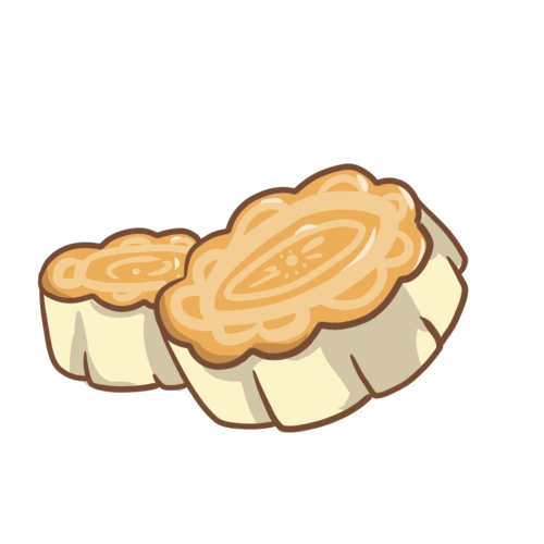 卡通中秋节月饼插画图片