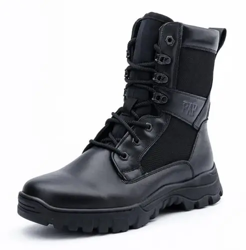 新款16式春秋中腰武警作战靴 头层牛皮军工品质 春秋战术靴
