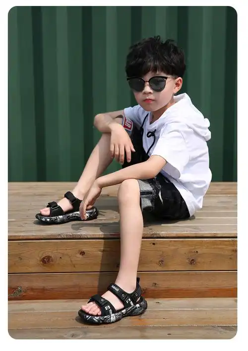 男童凉鞋2019新款韩版5中大童8软底6男孩7小学生9儿童鞋子12-15岁