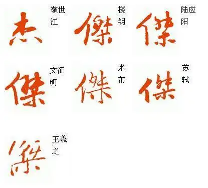 杰字行书怎么写