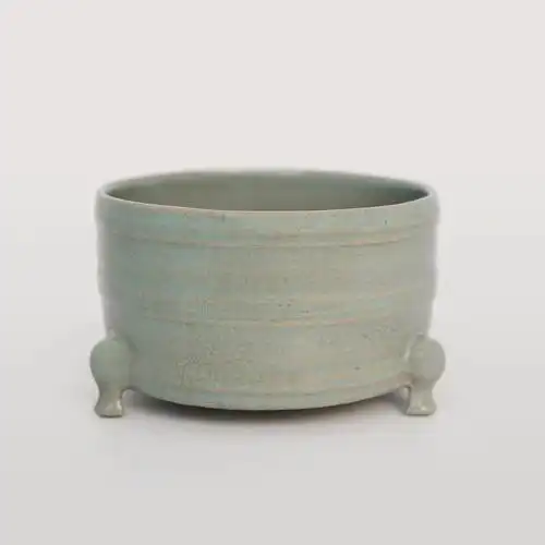 汝窑 青天釉三足奁