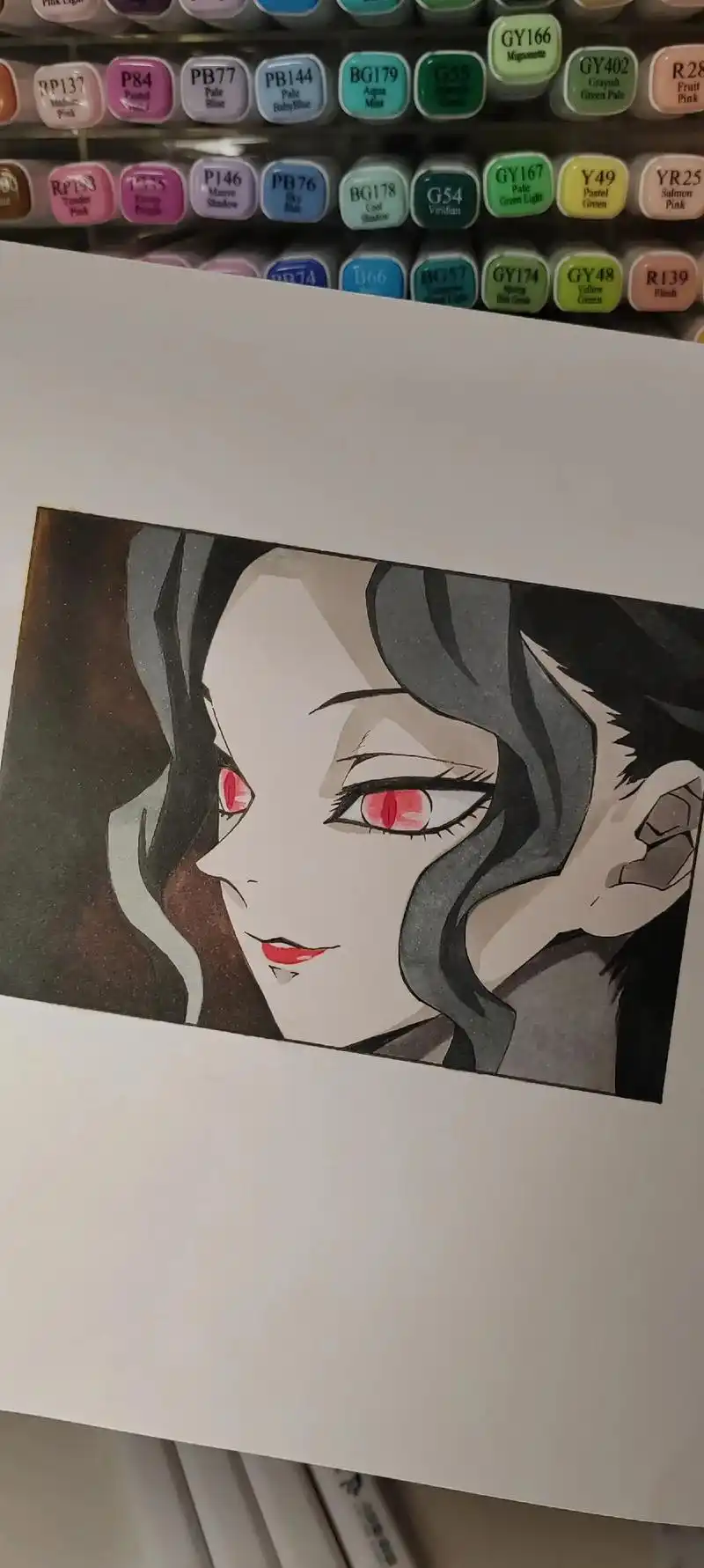 鬼舞辻无惨 #绘画过程 #二次元 #马克笔手绘 #动漫人物 - 抖音