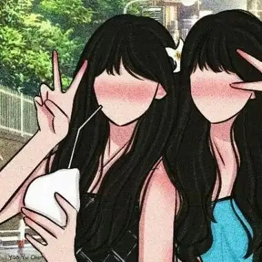 手绘闺蜜头像好朋友就是能看见彼此头上的光环的人