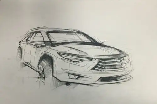 汽车工艺创作素描