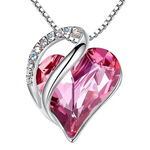 跨境货源 亚马逊热销海洋之心项链心形水晶锁骨链女新品配饰