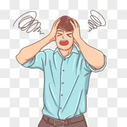 卡通手绘成年人烦恼烦躁表情素材