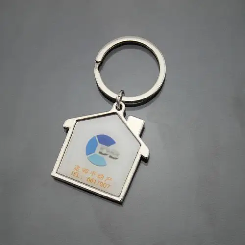 金属房子钥匙扣 房地产促销小礼品 卡通房子钥匙扣 滴胶小房子