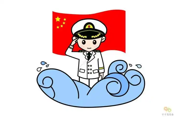建国70周年海军简笔画画法卡通海军卡通动物简笔画卡通老虎qq头像女生