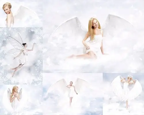 翅膀天使女孩摄影高清图片