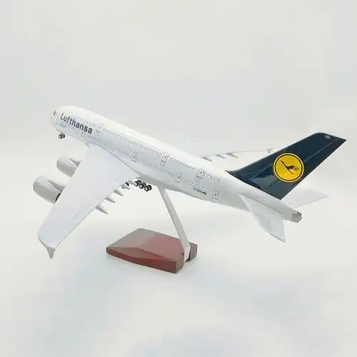 德国汉莎橙色航空led声控 1:160 46cm a380 lufthansa飞机模型