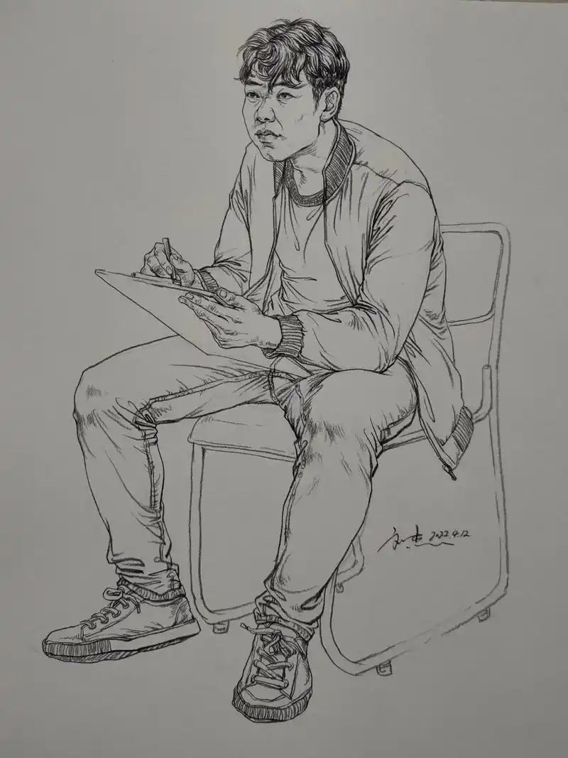 线性速写练习第二天,肉眼可见的进步#线性速写 #速写 #人物 - 抖音