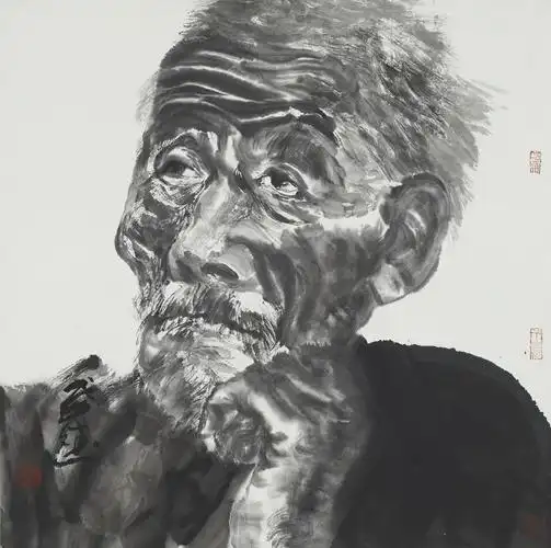 【武斌水墨头像】写意人物绘画"线性语言"的探索