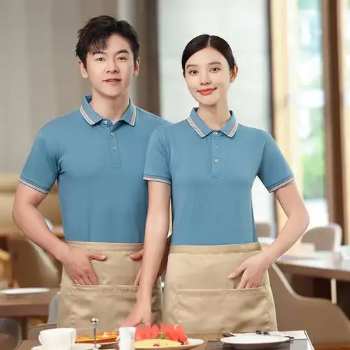 服务员工作服短袖火锅烧烤奶茶饭店快餐饮店网咖啡餐厅夏装t 恤女