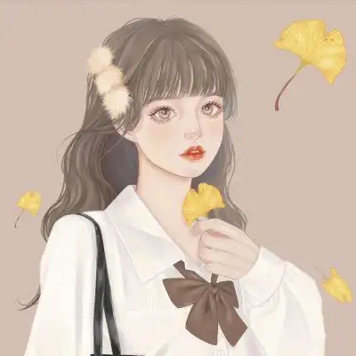 手绘动漫女头像ins唯美好看插画系列的