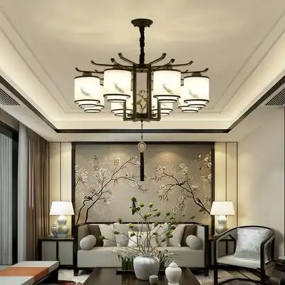 新中式吊灯客厅灯中国风现代简约大气家用餐厅主卧室大厅灯具创意