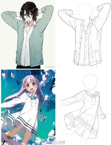 角色衣服临摹练习—动漫人物服装入门训练