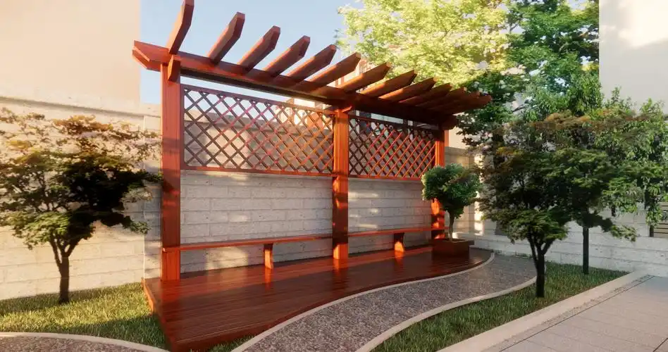 庭园的单臂廊架(葡萄架)