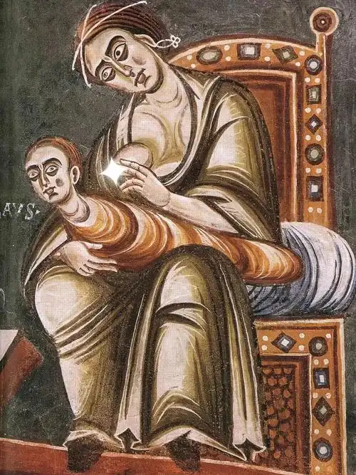 看起来母慈子孝[doge]#艺术  #中世纪  #绘画  #艺术家  #艺术品