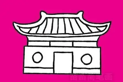 寺庙简笔画颜色