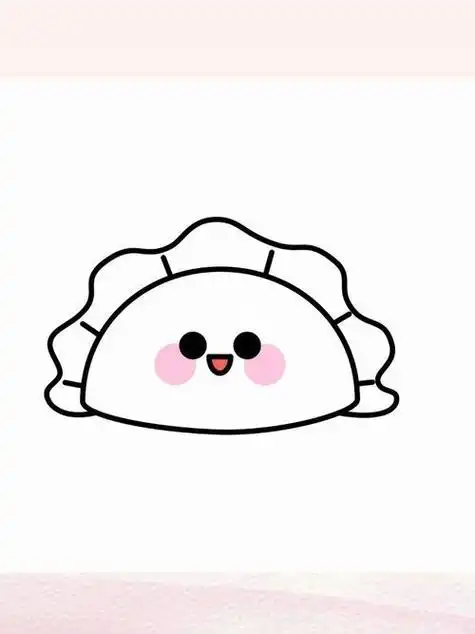 饺子可爱简笔画大图