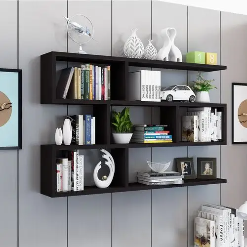 书架墙上置物架壁挂墙储物柜卧室墙面创意格子客厅挂柜吊柜墙壁柜