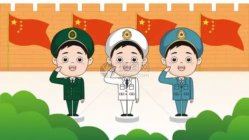 矢量卡通海陆空军人