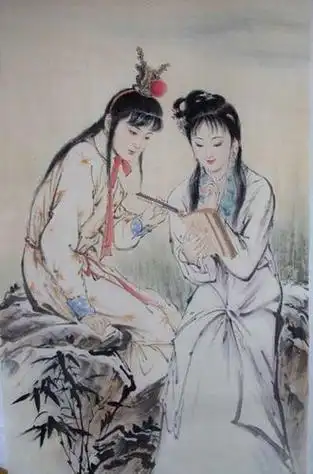 贾宝玉和林黛玉简笔画q版