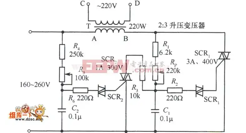 双向可控硅交流稳压器电路图