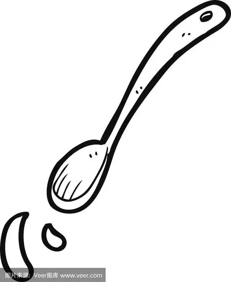 汤匙,线条画,食品,图像,组物体