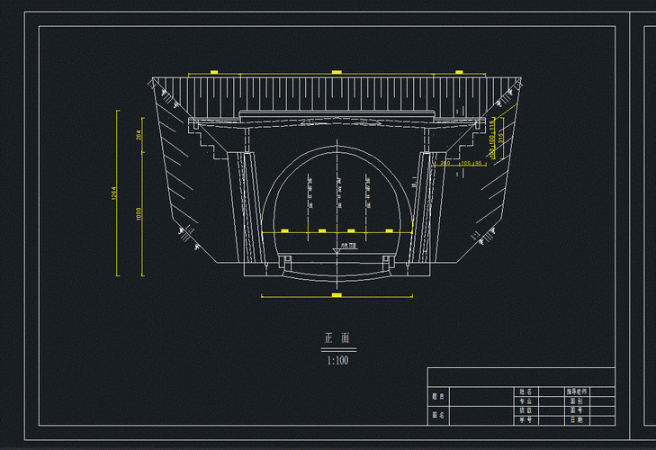 泽雅四号双线铁路隧道设计图检查正面平面剖面cad图纸