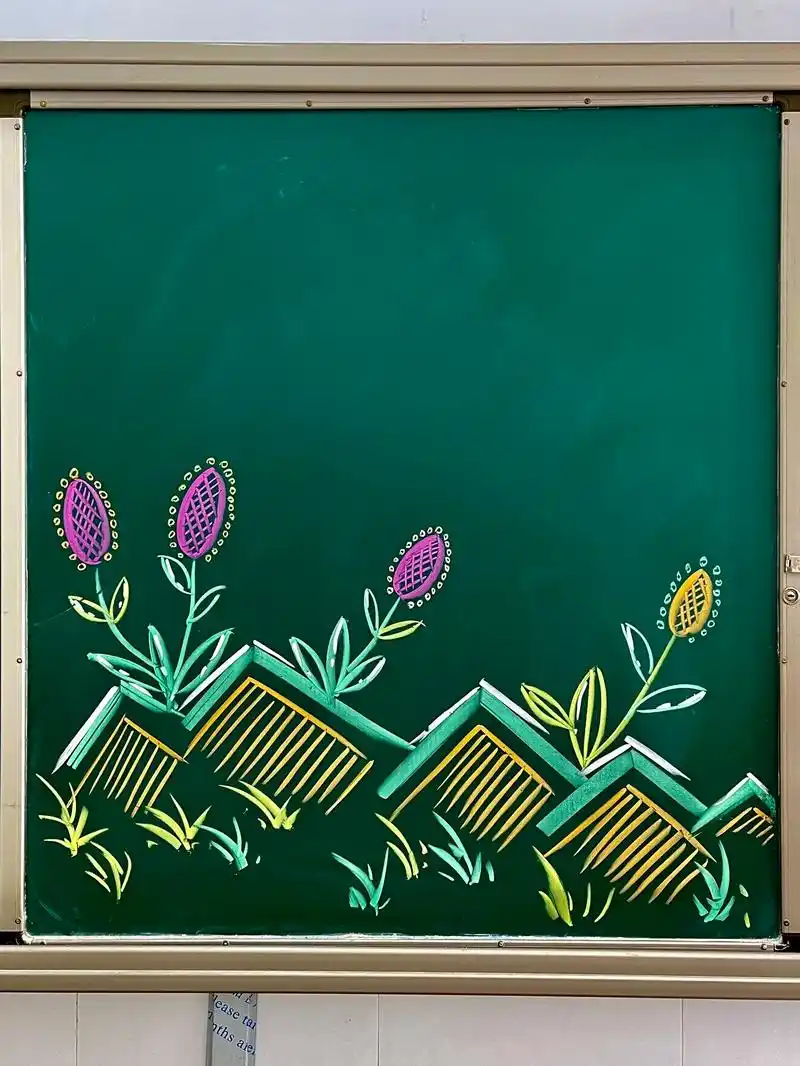 实用黑板报图案边框.#黑板报粉笔画 #粉笔画 #图文伙伴计划 - 抖音