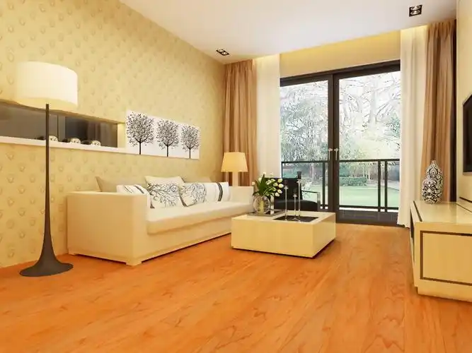 现代简约风格客厅实木木地板3d渲染图
